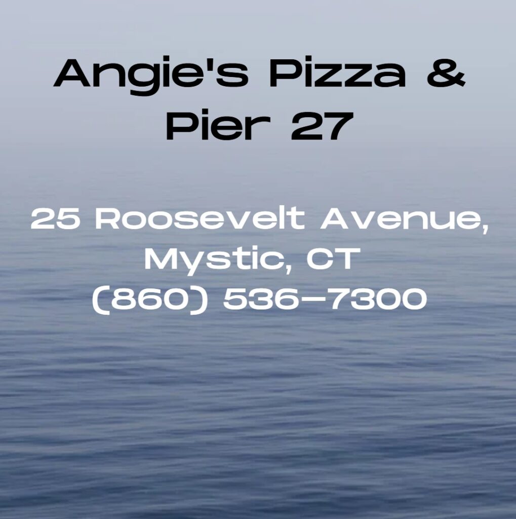 Angie's Pizza & Pier 27 in Mystic, Located at 25 Roosevelt Avenue, Angie’s offers a diverse menu featuring daily-made pizza dough, fresh salads, hearty burgers, and classic comfort dishes, all served in a relaxed, community-focused setting.