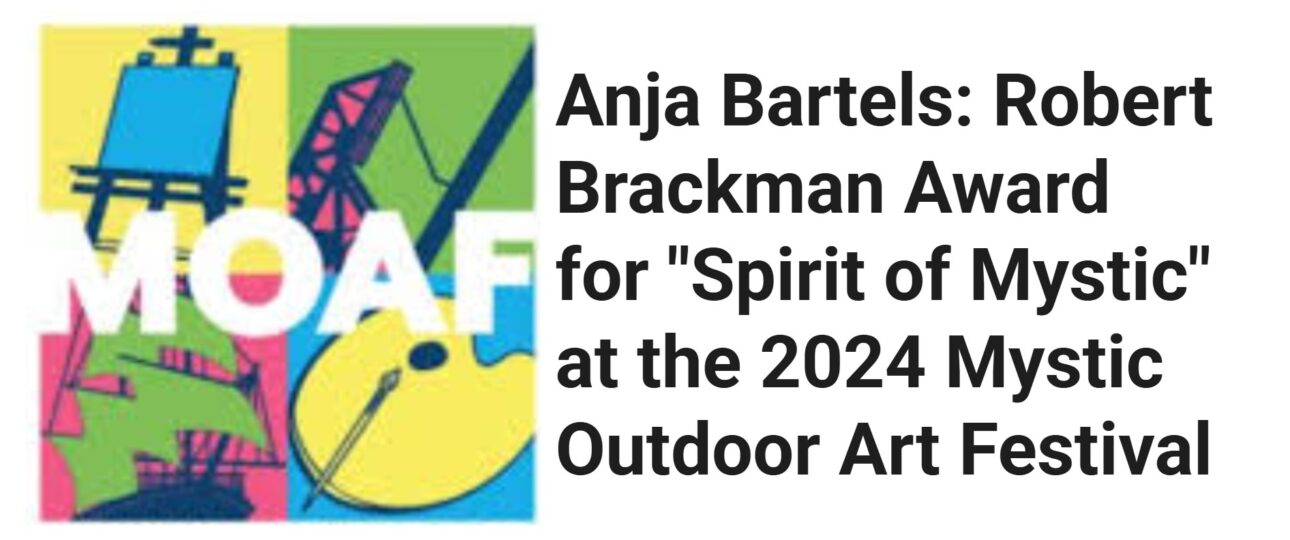 Anja Bartels 2024 Robert Brackman Award for "Spirit of Mystic," at the Mystic Outdoor Art Festival