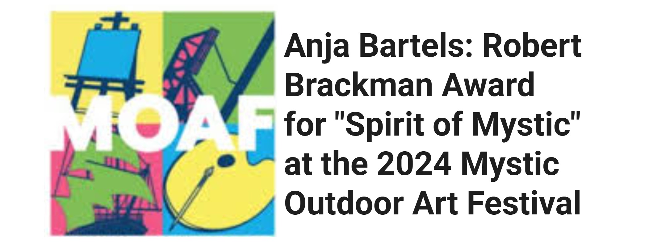 Anja Bartels 2024 Robert Brackman Award for "Spirit of Mystic," at the Mystic Outdoor Art Festival