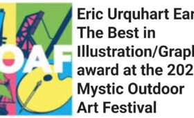 Eric Urquhart Earns The Best in Illustration/Graphics award at the 2024 Mystic Outdoor Art Festival