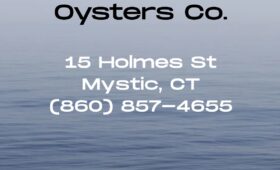 Mystic Oysters Co, located at 15 Holmes Street in downtown Mystic and at their farm in Noank, is a locally owned and sustainable oyster farm serving some of the freshest, briny-sweet Mystic oysters harvested year-round from the pristine waters of Fishers Island Sound.