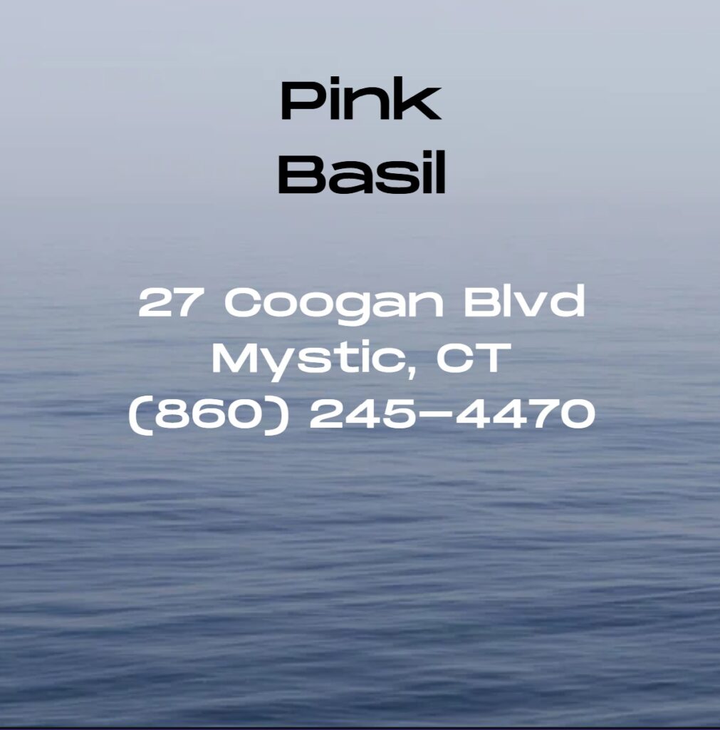 Pink Basil Mystic, Known for its generous portions, standout menu items like pho, pad Thai, and crispy duck salad, as well as an inviting pink-themed interior and charming patio seating. Pink Basil is a favorite for both locals and visitors exploring Mystic’s diverse dining scene.