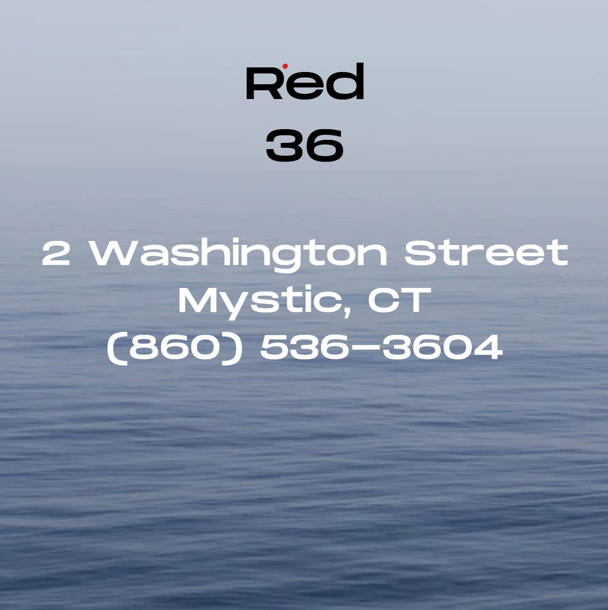 Red 36 at 2 Washington Street in historic downtown Mystic, CT, is a premier waterfront restaurant and bar offering panoramic views of the Mystic River, open-air dining on a spacious deck, and a lively ambiance that draws both locals and visitors.