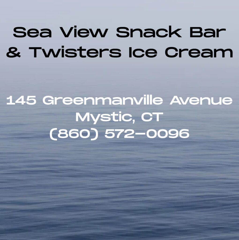 Together, Sea View Snack Bar and Twisters Ice Cream create a quintessential Mystic experience, combining fresh seafood, sweet treats, and picturesque waterfront views for visitors and locals alike.