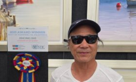 Mystic Outdoor Art Festival 2025 Best Oil Painting winner is Jhong Shi