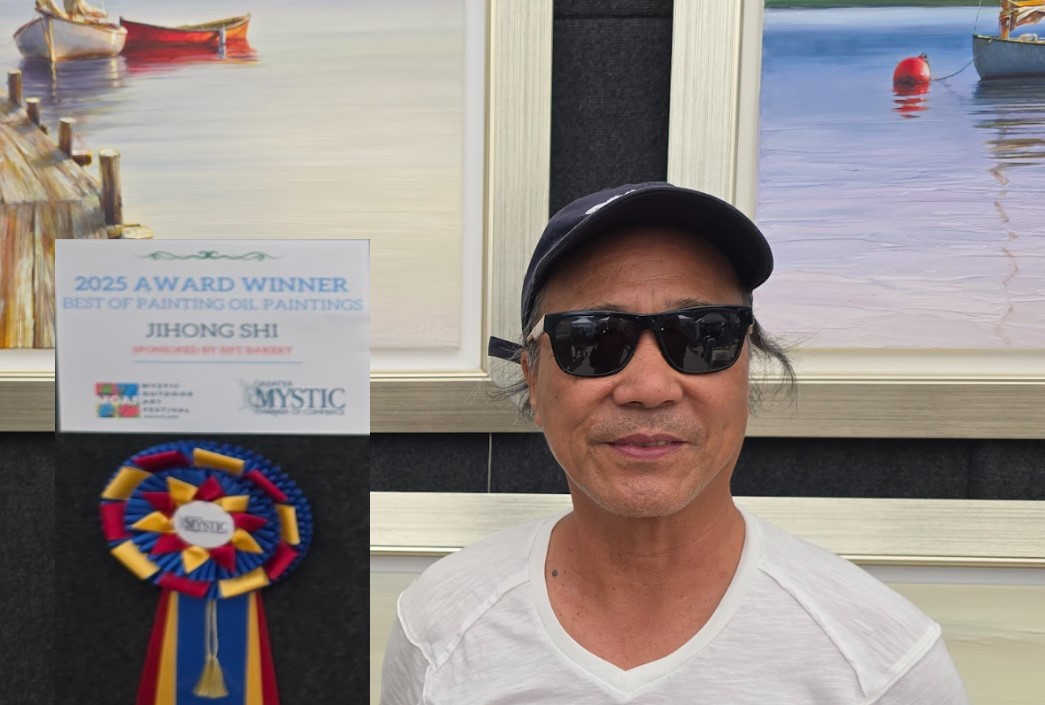 Mystic Outdoor Art Festival 2025 Best Oil Painting winner is Jhong Shi