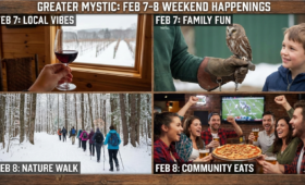 A snowy day in Mystic February 7