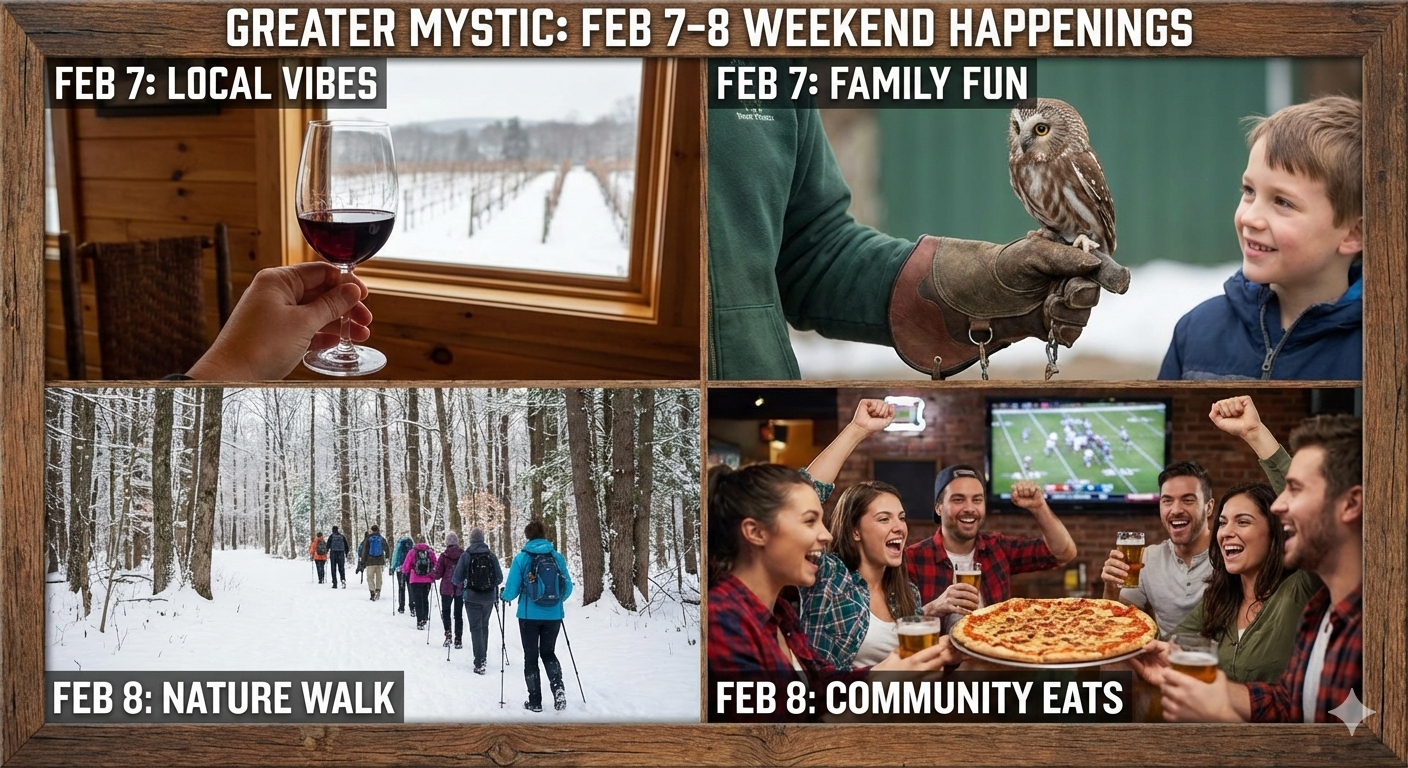 A snowy day in Mystic February 7